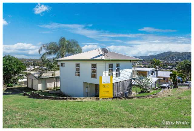 Elevated home with ocean view and a shed!